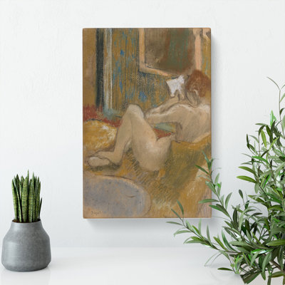 Nude Woman Reading by Edgar Degas - Wrapped Canvas