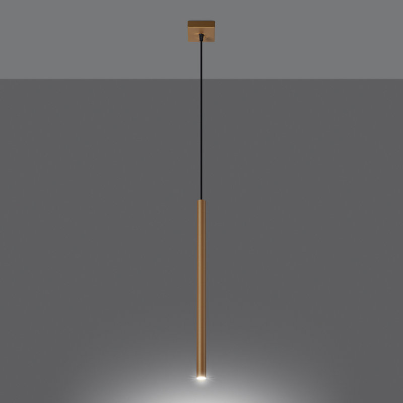 Pendant lamp Berthile 1 gold, 3,5x8x115 cm, Golden, 1 Light