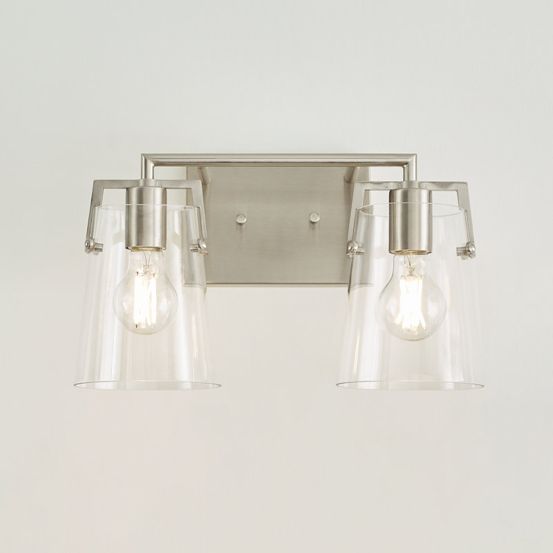 Crofton Vanity Light, Brushed Steel, 2