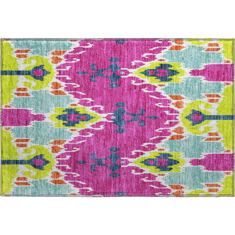 Premium Machine Washable Prisco Pink Rug