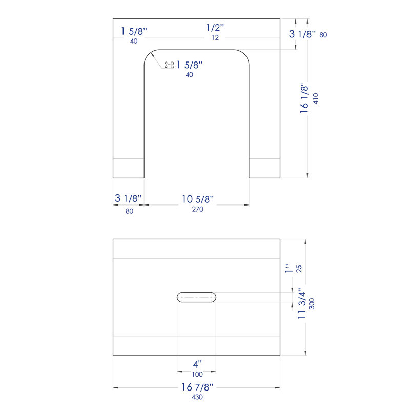 16.8'' W Solid Surface Resin Shower Bench