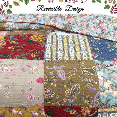 Cotton Floral Quilt Set