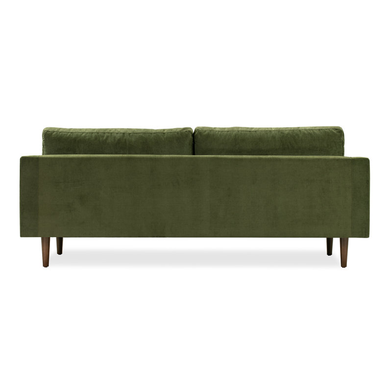 Napa Velvet Fabric Sofa, Distressed Green, 88.5" W
