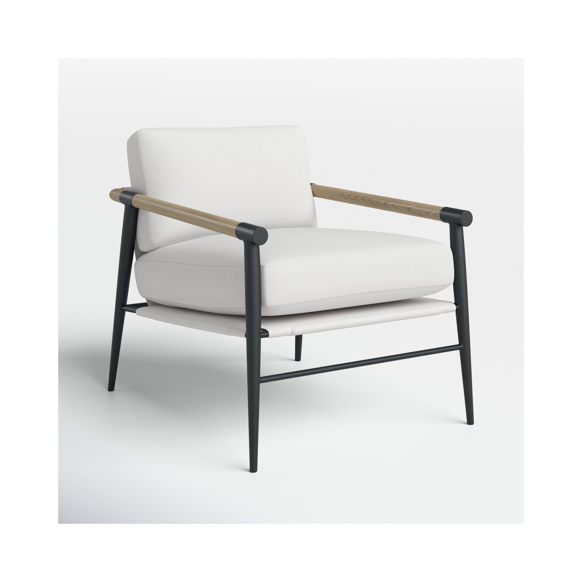 Sorine 32.25" Wide Polyester Armchair, Ivory