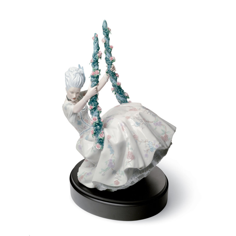 Rococo Lady on Swing Figurine