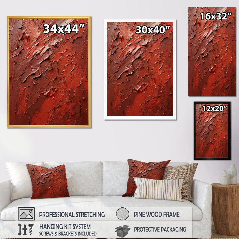 Impression sur toile Bitterweet Brushwork II - Abstract Collages, Toile tendue, H 32 po x l 16 po x P 1 po