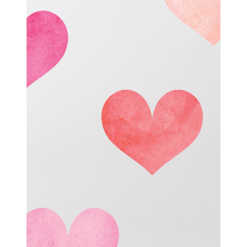 Adhésif décoratif aquarelle cœur corail rose