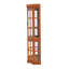 Vitrine de coin avec 5 tablettes et un système d'éclairage, en chêne (ampoule E26 non incluse)-1868822722