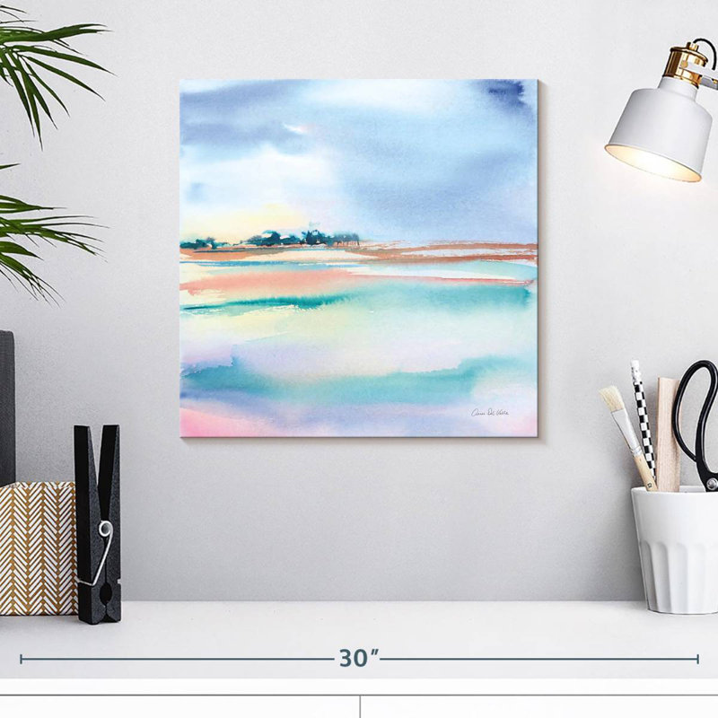 Eau et sable, H 16 po x l 16 po