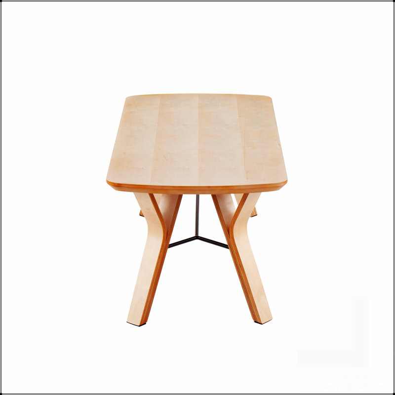 Banc en bois naturel Folia Mid-Century