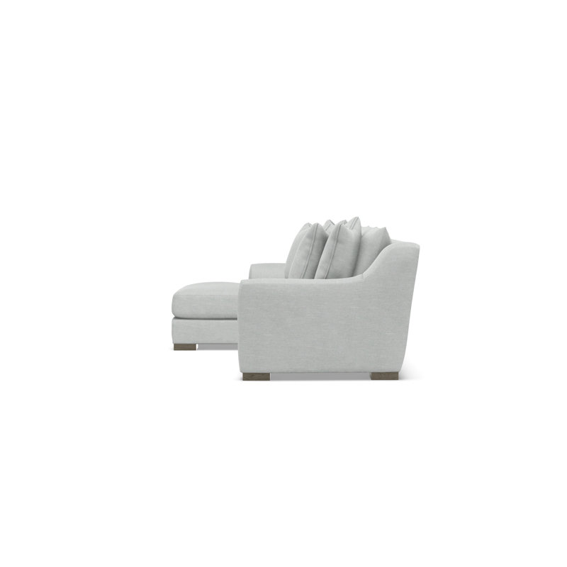 Chaise Sectional, 35" H x  105" W x 63.5" D, Left Hand Facing, Light Gray Polyester Blend