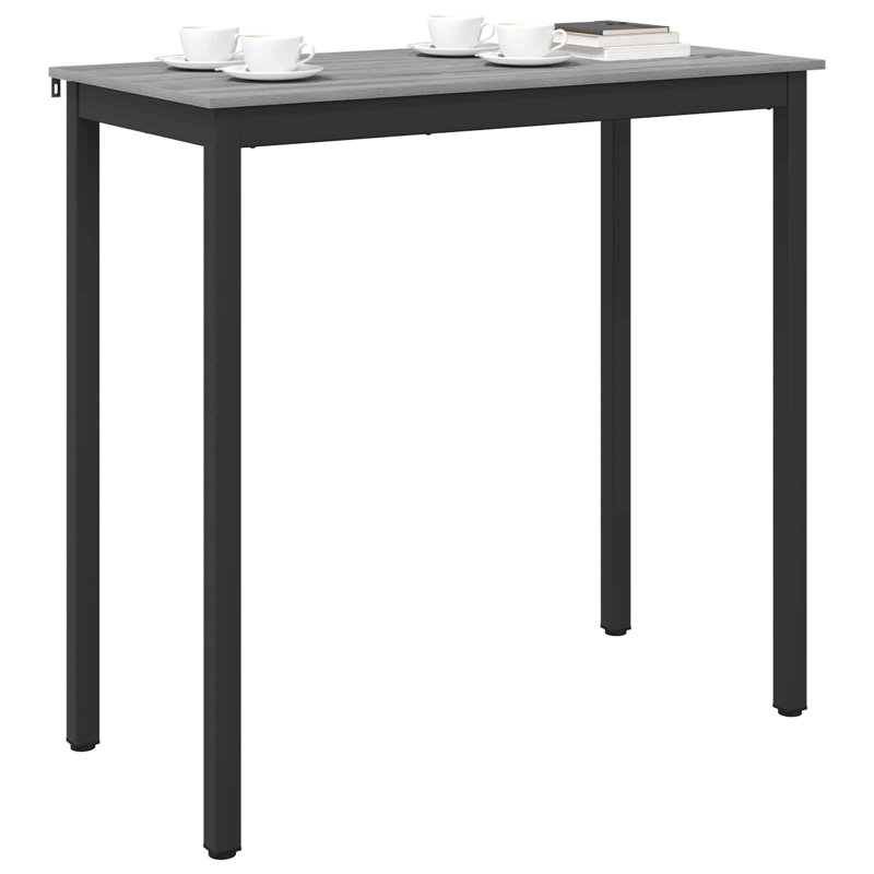 Standing Bar Table Engineered Wood, Grey, 105cmH x 110cmL x 55cmW