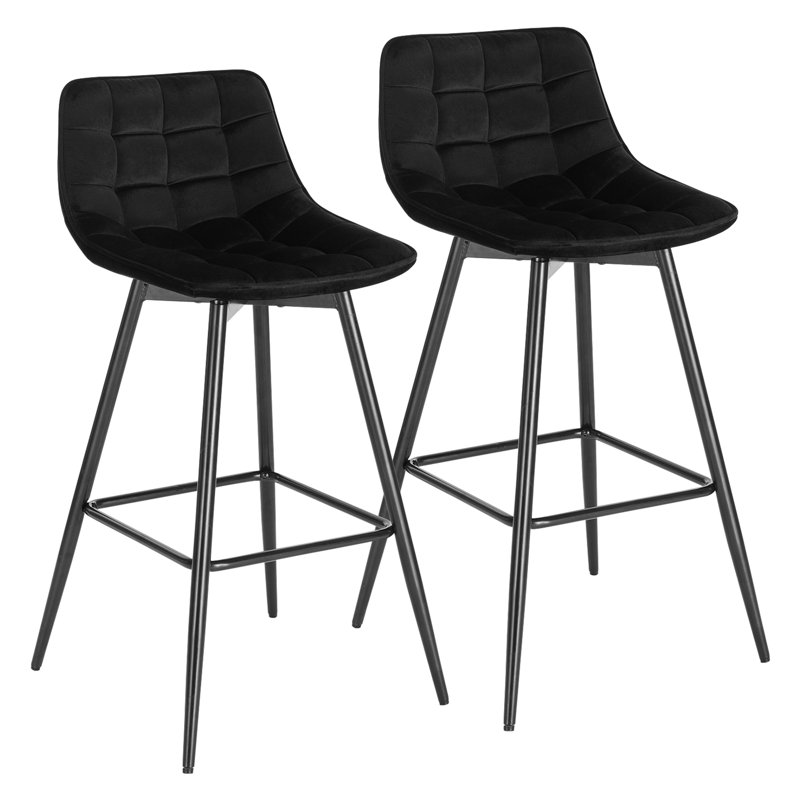 Heyman Upholstered Counter Stool, Black