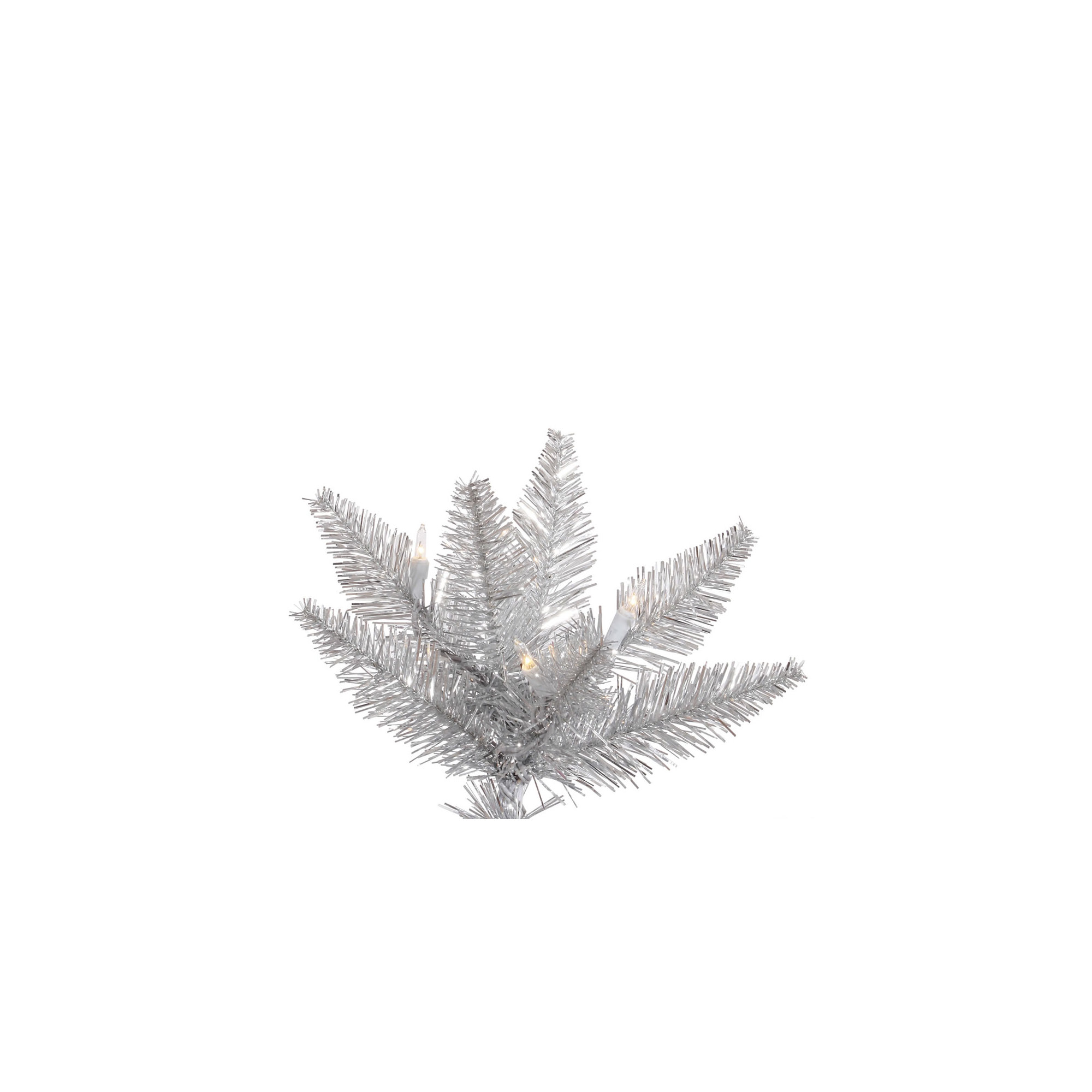Silver Tinsel Fir Artificial Christmas Tree, 7.5' H