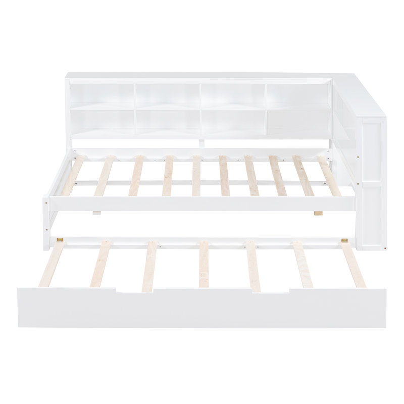 Lit de jour simple en bois moderne avec rangement et chargement USB