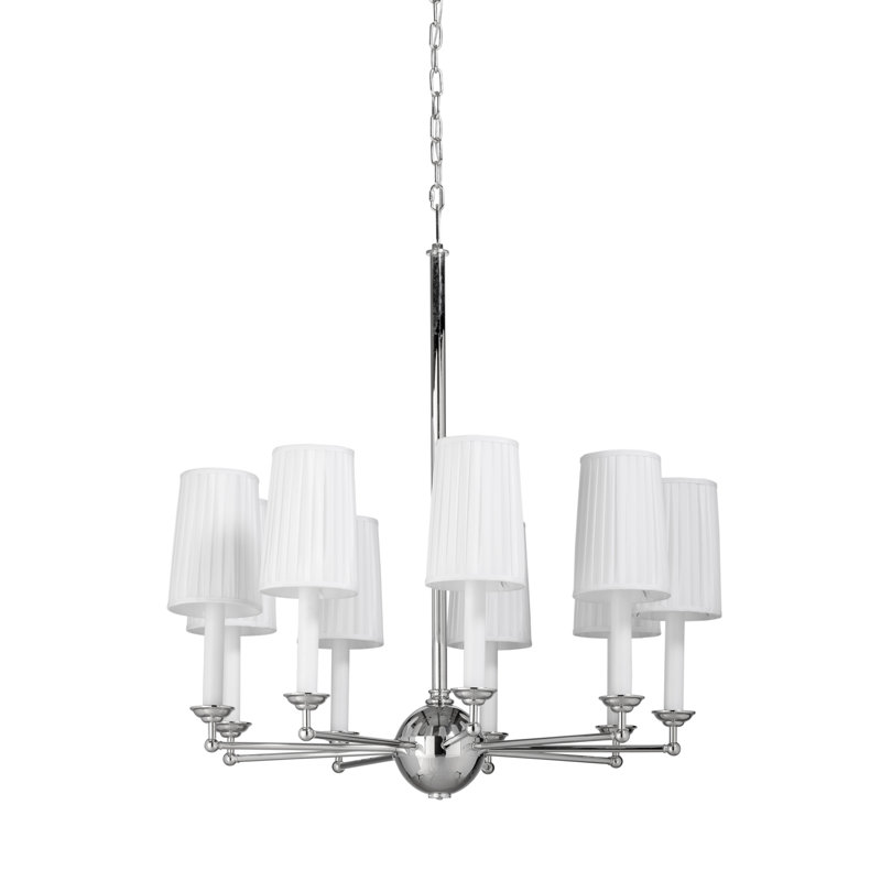 Frederick Cooper 9 - Light Shaded Wagon Wheel Chandelier