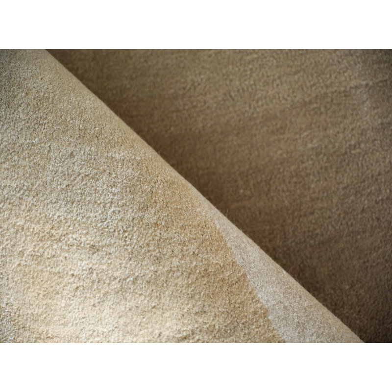 Mitomo Handmade Wool/Bamboo Silk Area Rug, Rectangle 9' x 12', Beige/Ivory