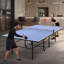 9Ft Mid-Size Table Tennis Table Foldable & Portable Ping Pong Table Set For Indoor & Outdoor Games