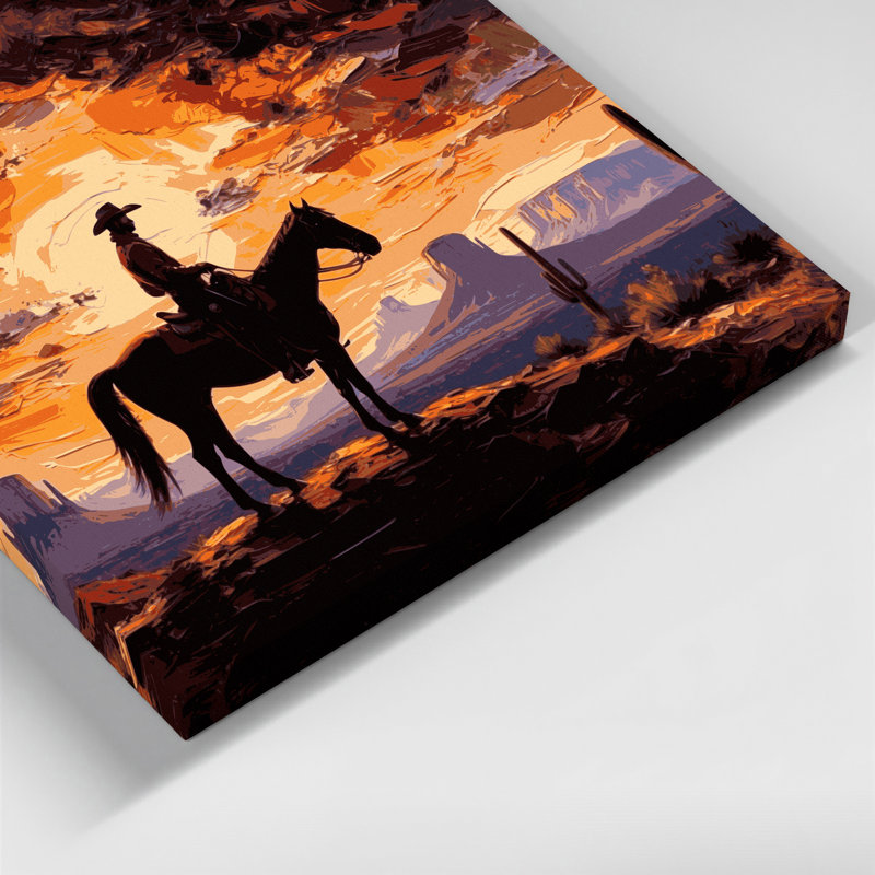«Southwestern Cowboy Vintage Cowboy», affiche d'art sur toile brune 89, H 11 po x l 14 po