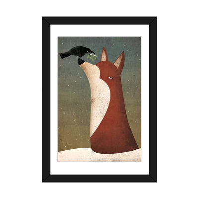 «Fox and Mistletoe», reproduction sur toile tendue