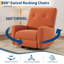 Fauteuil inclinable et pivotant à 360 °, fauteuil de chambre de bébé en velours côtelé pour petits espaces, orange-90693207