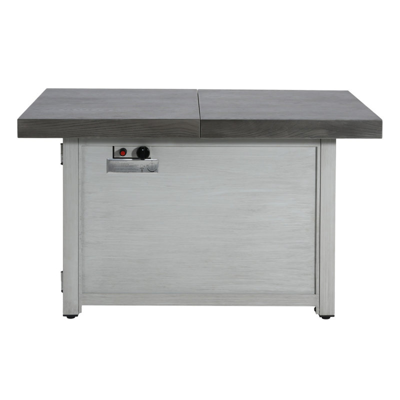 Extendable Rectangle Aluminum Alloy Fire Pit Table, 50,000BTU