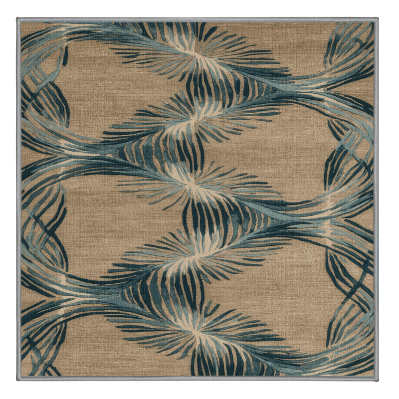 Tapis gris lavable à la machine, Carré 6 pi