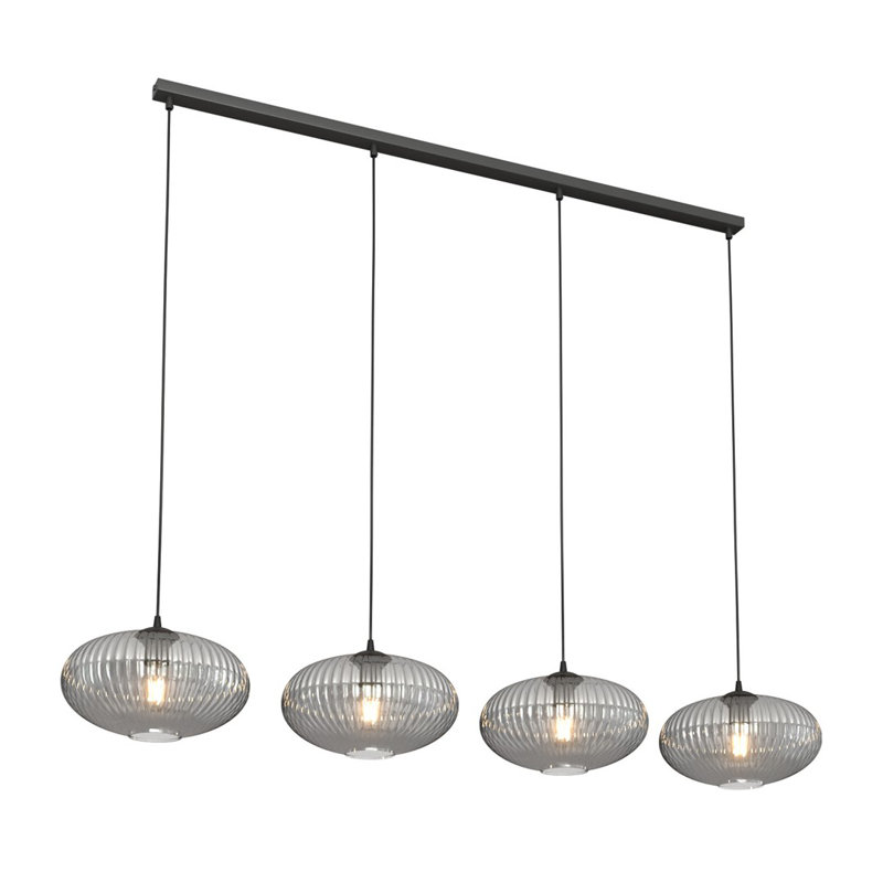 Samyiah 4 - Light Matte Black Pendant, Matte Black/Graphite