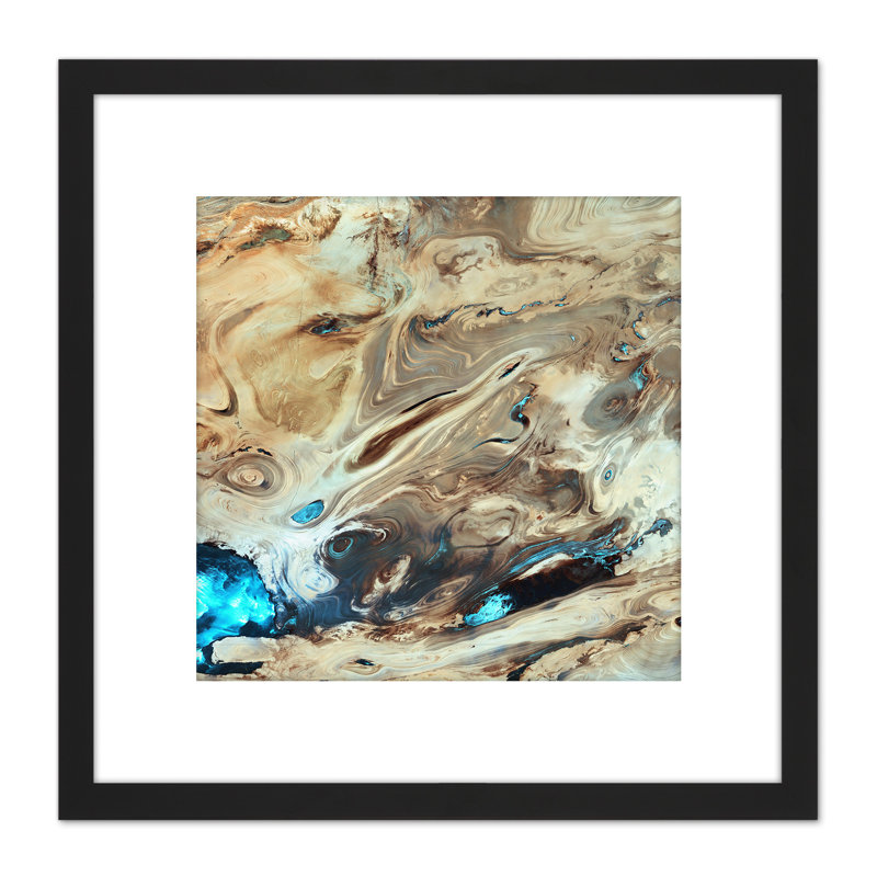 Dasht-E Kavir Salt Desert Satellite Image - Single Picture Frame Painting