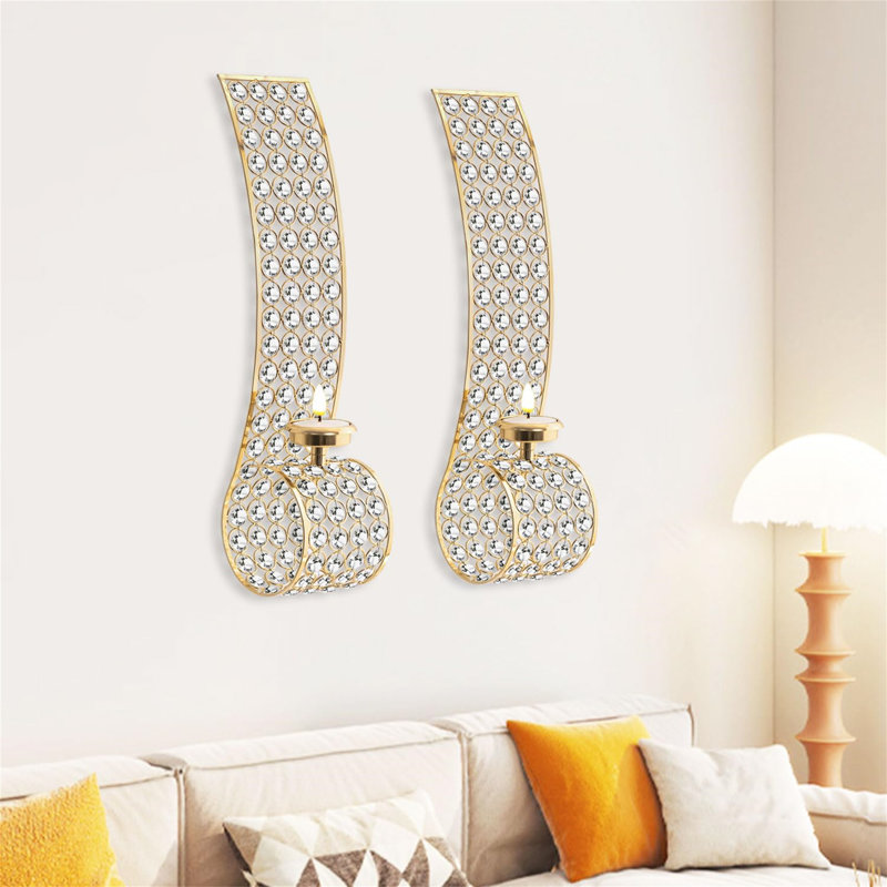 2 Piece Wall Wall Sconce Set, Gold