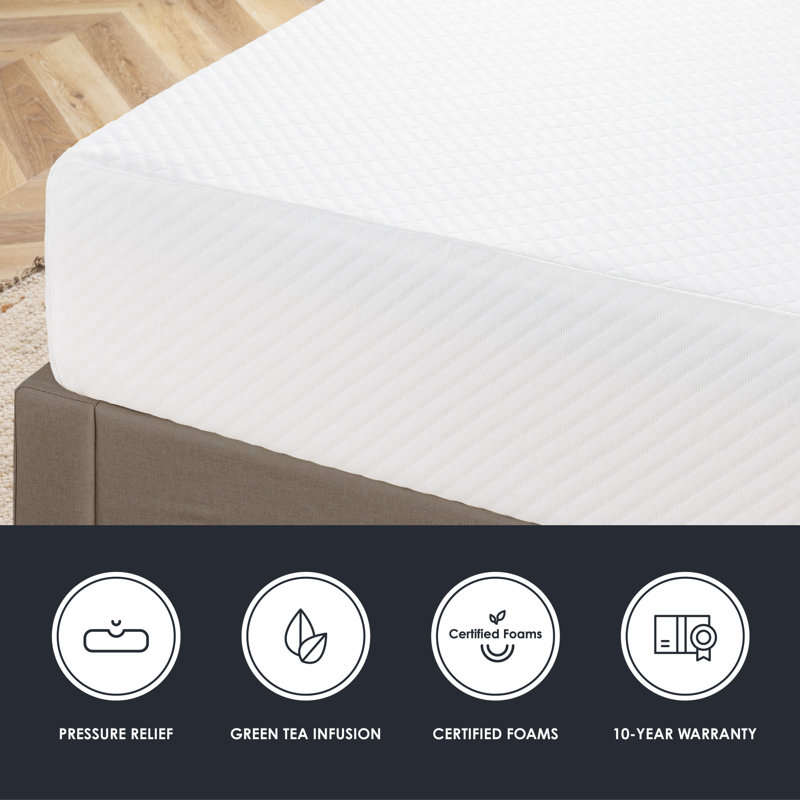 Full Size 10 Inch White Gel Memory Foam Mattress