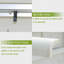 Table de salle à manger extensible pour patio, table d'extérieur en aluminium et métal pour 6 à 8 personnes Table rectangulaire pour porche, bistro de jardin (blanc ivoire)