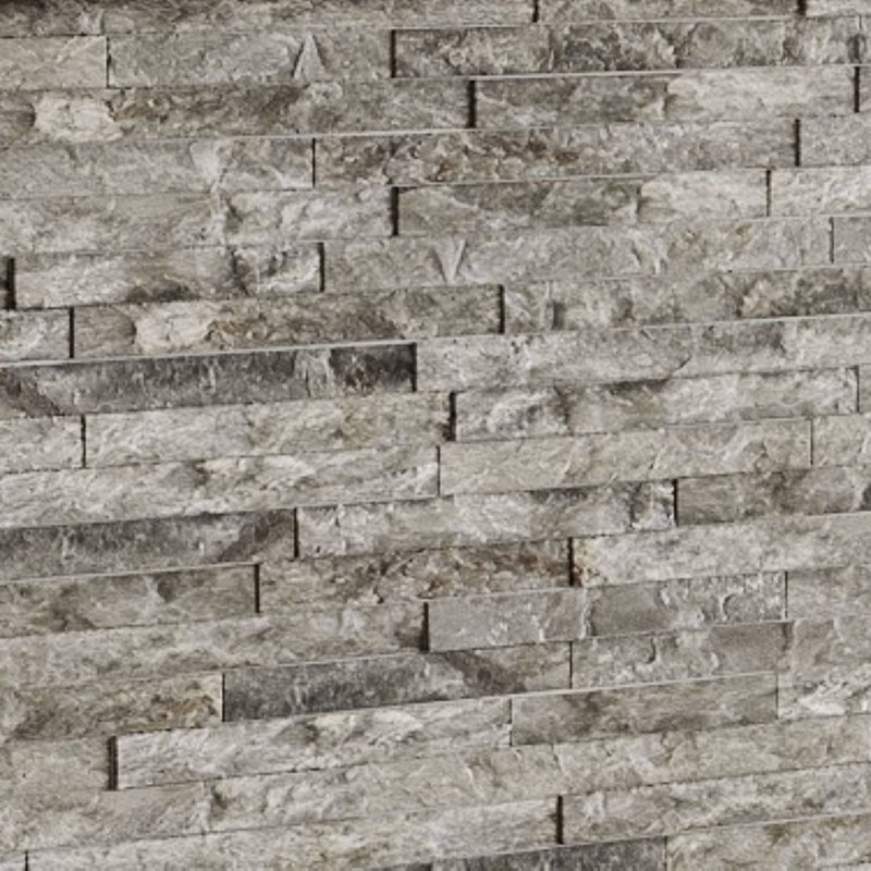 Slender Strip 3in.x12in. Split Face Marble Wall Tile, Ashen Gray