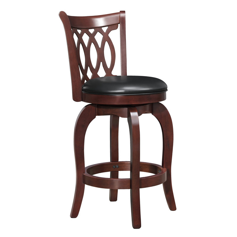 Alyn Swivel Upholstered Counter Stool with Solid Wood Frame, Counter Stool (24.9" Seat Height)