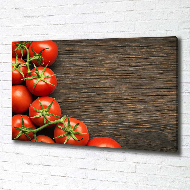 Tomatoes On Wood - Wrapped Canvas Print
