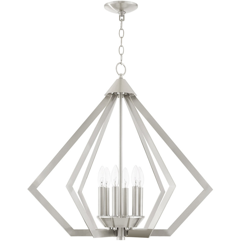 Lustre géométrique à 6 lumières Buckeys, Brushed Nickel