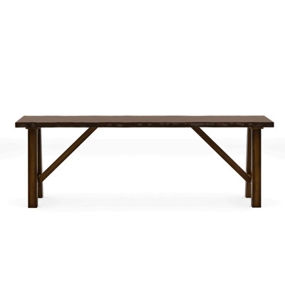Rustic Walnut Finish 1Pc Bench Only Live Edge Design Distressed Wood Seat Dining Room Furniture Solid Wood Bench