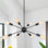 Luminaire d'îlot de cuisine à 8 lumières à intensité variable de style lustre Spoutnik Jamee