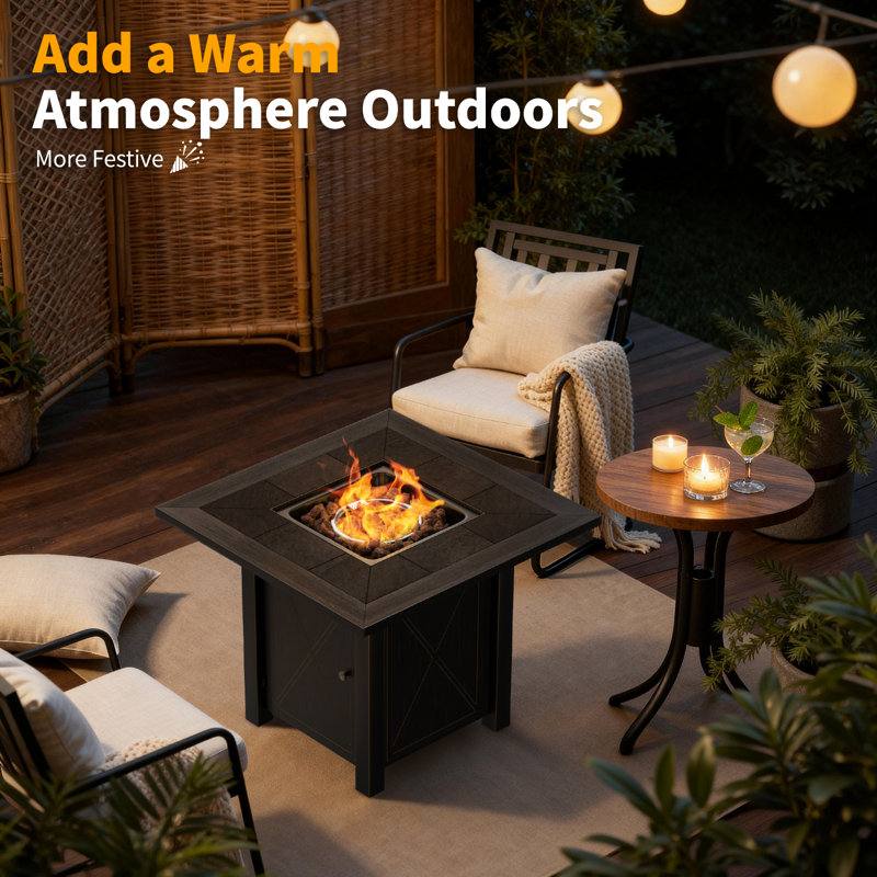 Square Propane Smokeless Fire Pit Table