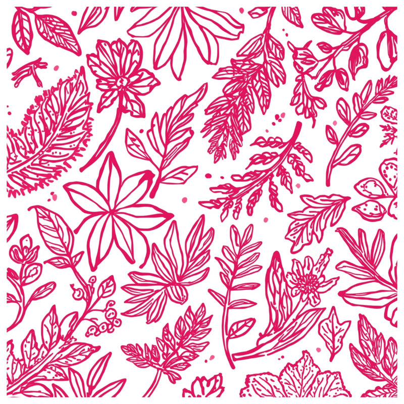Couvre-lit matelassé Red Botanical Illustration, Double