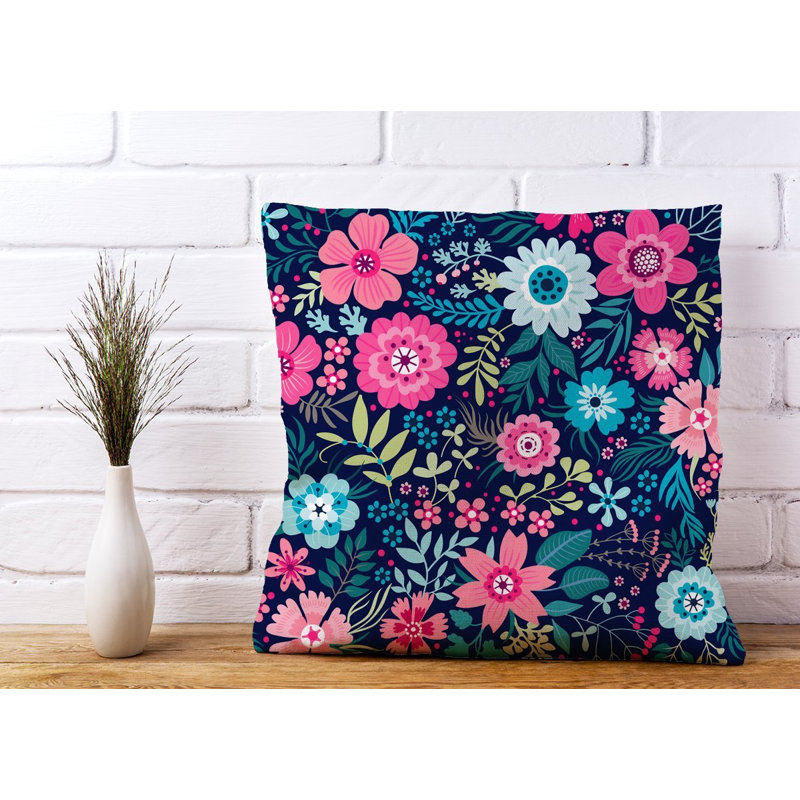 Yvie Cute Colourful Flower Floral Square Throw Cushion