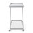 Fashionable Metal And Glass Bar Cart, Locking Wheels, 34.56Inh, Silver Cool Tempered Shelved Cart With Robust Construction, 18.97Inw,