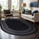 Raceland Black Non-Slip Area Rug