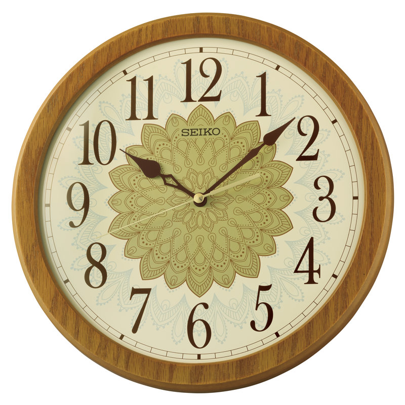 QXA857BLH Traditional Wall Clock, Brown