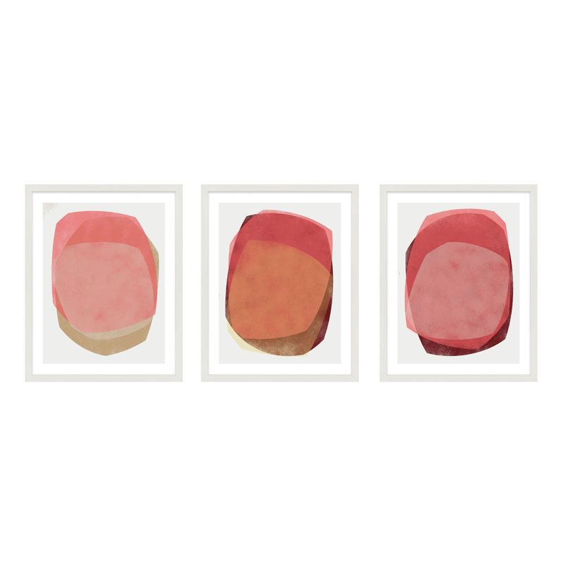 «Didi 6-8» par Jacques Pilon - Ensemble de 3 cadres de peinture, H 38 po x l 30 po, Blanc