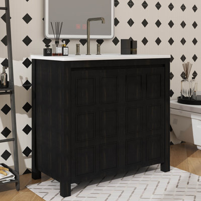 Ensemble de rangement pour meuble-lavabo 36 po avec lavabo en céramique