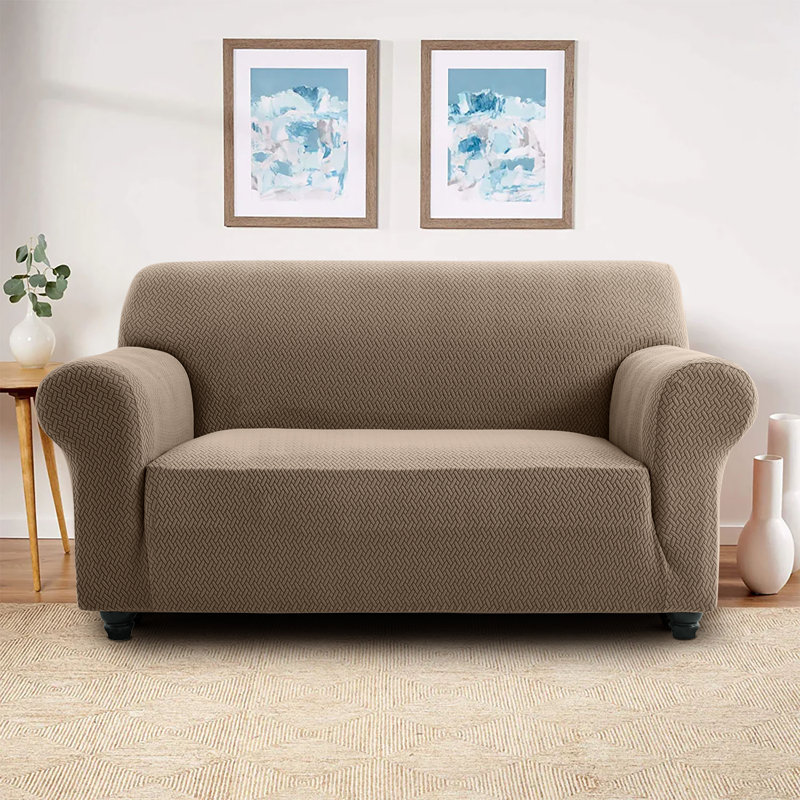 High Quality Stretchable Spandex Sofa Cover , 2 Seater, Coffee