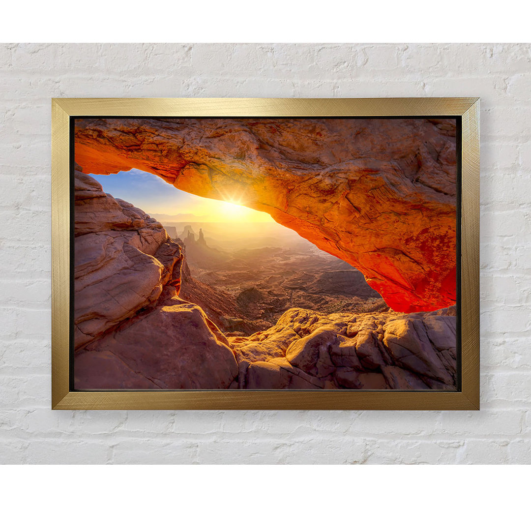 Sun Burst Through The Red Rock Canyon - Einzelne Bilderrahmen Kunstdrucke