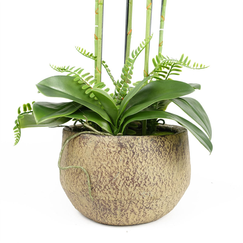 80cm Faux Plant in Fiberstone Pot, Purple