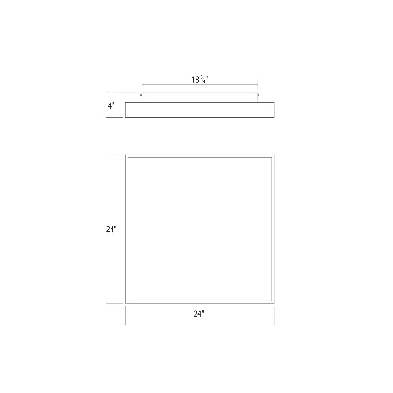 Pi 1 - Light LED Flush Mount, 4" H x 30" W x 30" D, 3500K